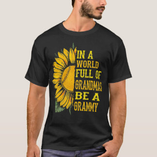 Camiseta em Um Cheio Mundial de Avós Seja um Grammy basebal