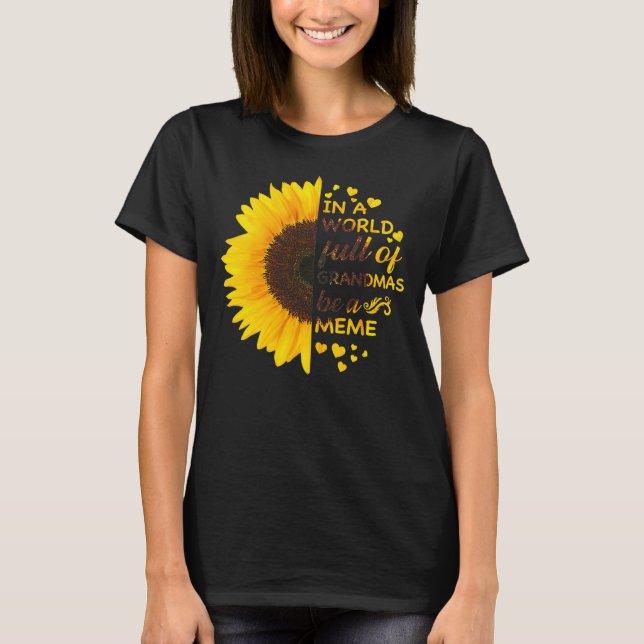 Camiseta Em Um Cheio Mundial De Avós Seja Um Rótulo De Sol  (Frente)