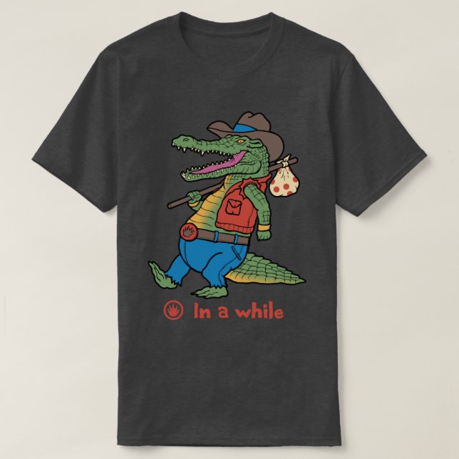 Camiseta Em um crocodilo de while (Frente do Design)