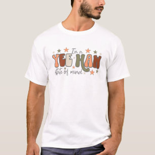 Camiseta Em Um Estado De Yeehah Da Mente Ocidental, Retro C