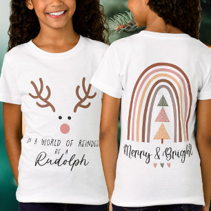 Camiseta Em um mundo de rena seja um gráfico giro