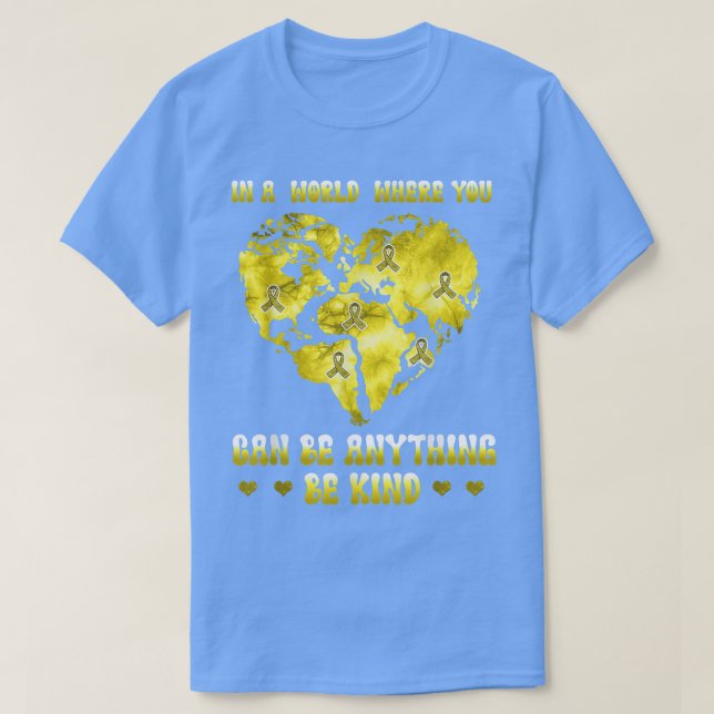 Camiseta em um mundo pode ser qualquer coisa cancer ouro da (Frente do Design)