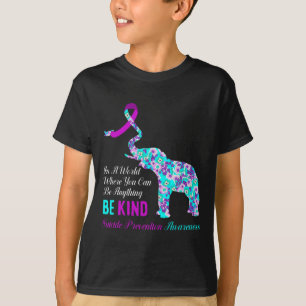 Camiseta Em Um Mundo Seja Amável Apoie A Prevenção Contra S