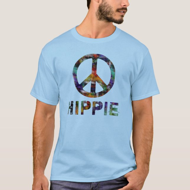 Camiseta Em uma palavra: Sinal de paz do Hippie (Frente)