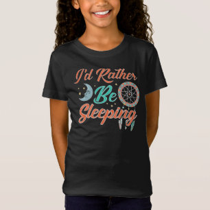 Camiseta Em vez de dormir Novidade Lua e Estrelas Noite