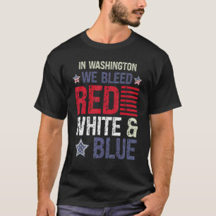 Camiseta Em Washington, nós sopramos vermelho branco e azul