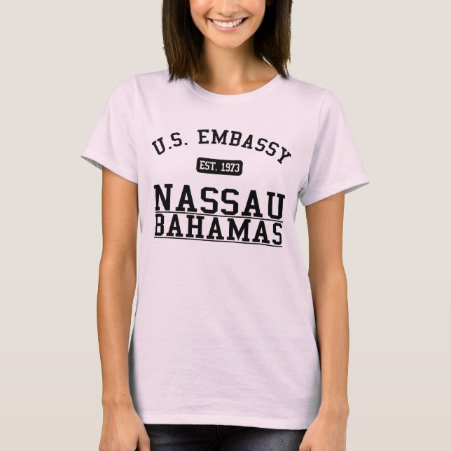 Camiseta Embaixada Nassau, Commonwealth das Baamas (Frente)