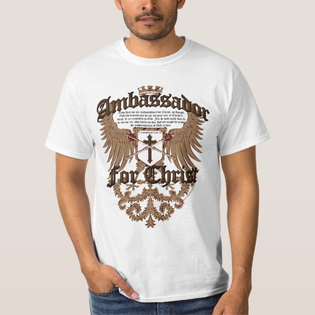 Camiseta Embaixador Para Cristo, verso da bíblia dos (Frente)