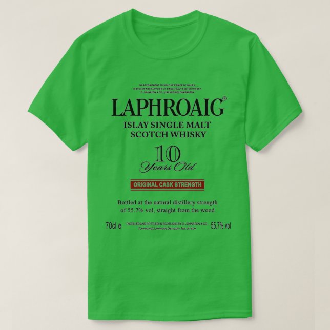 Camiseta Embalado no Laphroaig Natural T (Frente do Design)