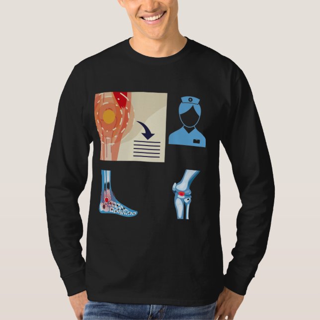 Camiseta Embalagem com adesivo para enfermeira reumatológic (Frente)