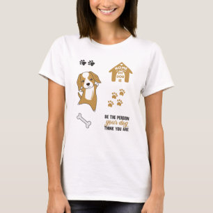 Camiseta Embalagem com o adesivo do Cachorro-Cachorro-Cacho