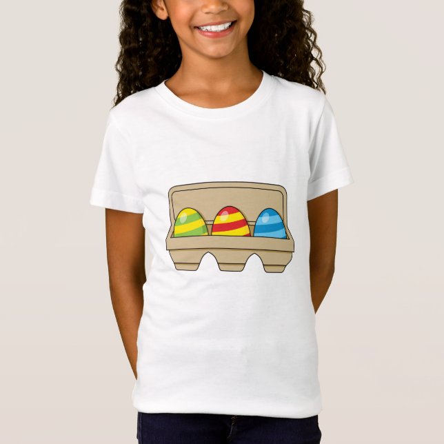 Camiseta Embalagem de Ovos de Páscoa Coloridos (Frente)