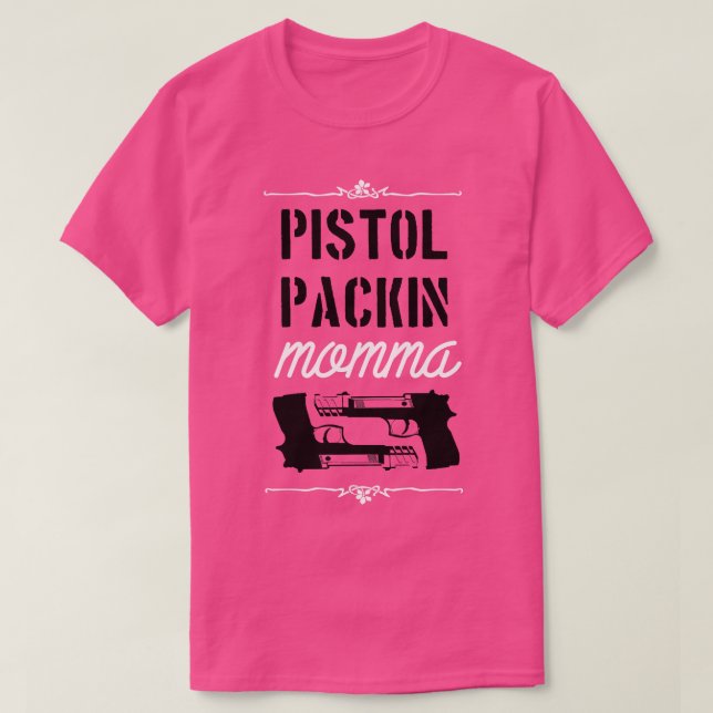 Camiseta Embalagem de pistola branca (Frente do Design)