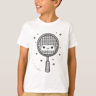 Camiseta Embalagem em banda desenhada de Badminton Racket