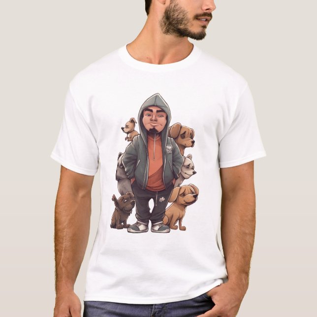 Camiseta Embalagem Urbana: Tripulante Mongrel Empilhado e L (Frente)
