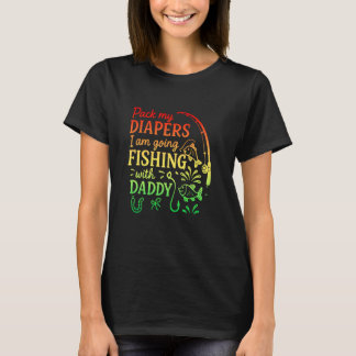 Camiseta Embale Minhas Fraldas Estou Indo Pescar Com O Papa