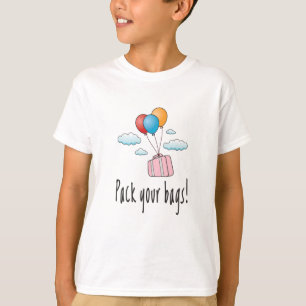 Camiseta Embale suas bolsas e vamos de férias