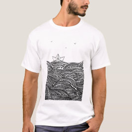Camiseta Embarcação de papel desenhado