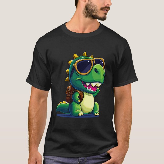 Camiseta Embarcações De Dino Cheias Em Uma Aventura Escolar (Frente)