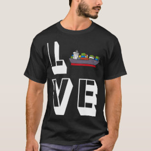 Camiseta Embarcador de Amor Navio Marítimo Navio de Carga
