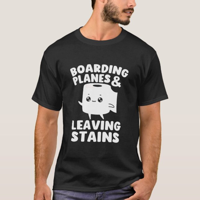 Camiseta Embarcando Aviões e Deixando Manchas Engraçado Ver (Frente)