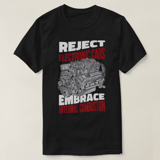 Camiseta Embarcar Automotivo de Reparo de Combustão Interno (Frente do Design)
