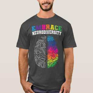 Camiseta Embarcar Neurodiversidade Autismo ADHD ASD Rainbow
