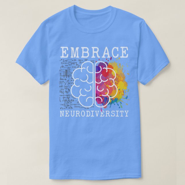 Camiseta Embarcar Neurodiversidade Autismo ADHD ASD Rainbow (Frente do Design)
