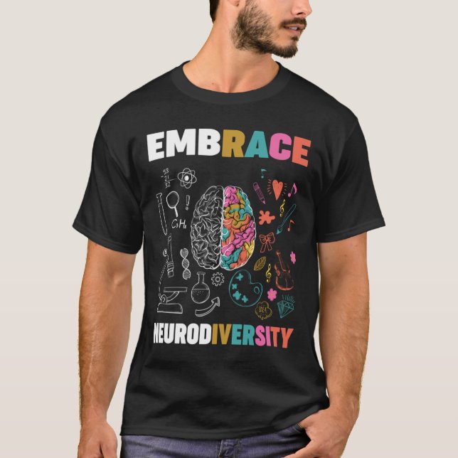Camiseta Embarque a neurodiversidade cerebral Embarque Adhd (Frente)