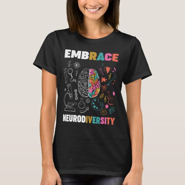 Camiseta Embarque a neurodiversidade cerebral Embarque Adhd (Frente)