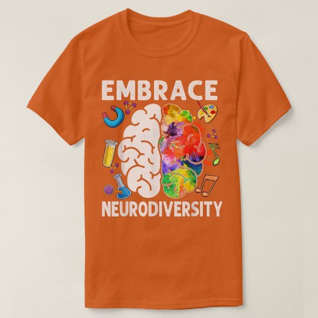 Camiseta Embarque a neurodiversidade cerebral Embarque ADHD (Frente do Design)