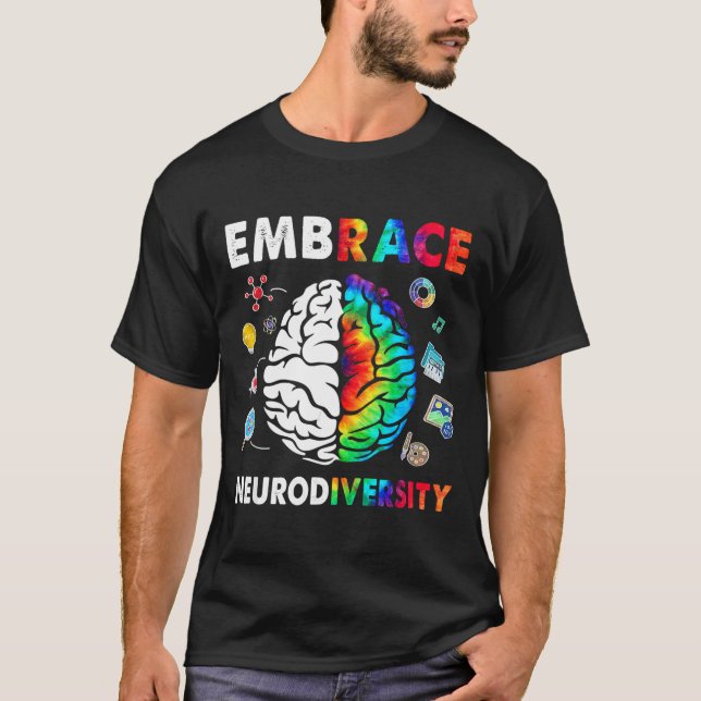Camiseta Embarque a neurodiversidade cerebral Embarque Adhd (Frente)