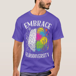 Camiseta Embarque a neurodiversidade Cérebro ADHD Autismo c