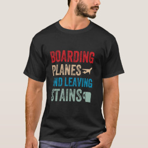 Camiseta Embarque de Aviões Deixando Manchas Engraçado Cons