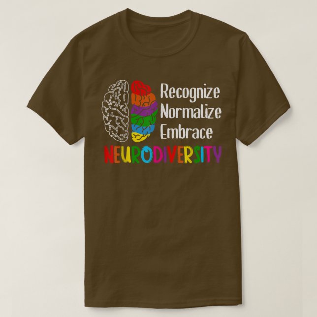 Camiseta Embarque o Espectro de Neurodiversidade ASD ADHD R (Frente do Design)