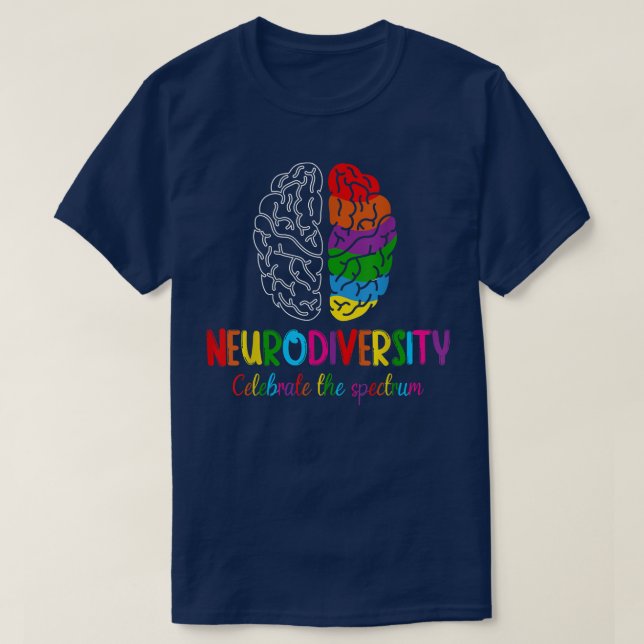 Camiseta Embarque o Espectro de Neurodiversidade ASD ADHD R (Frente do Design)