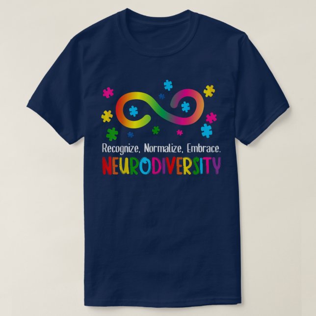 Camiseta Embarque o espectro de neurodiversidade ASD ADHD R (Frente do Design)