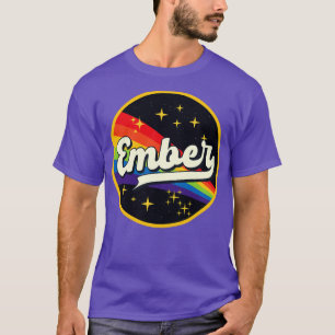 Camiseta Ember Rainbow No Estilo De Vintagem Espacial