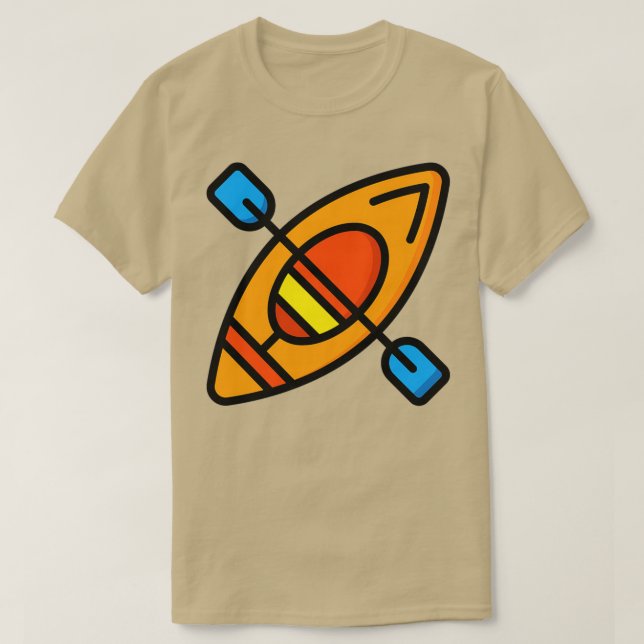 Camiseta Emblem Cute Kayak, Estampado no Hobby do Barco Rem (Frente do Design)