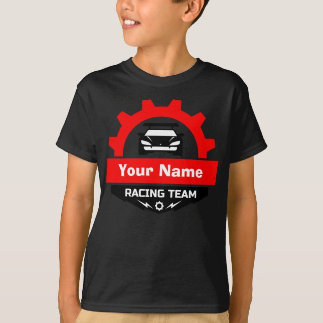 Camiseta Emblem da Equipe de Corrida Personalizada (Frente)