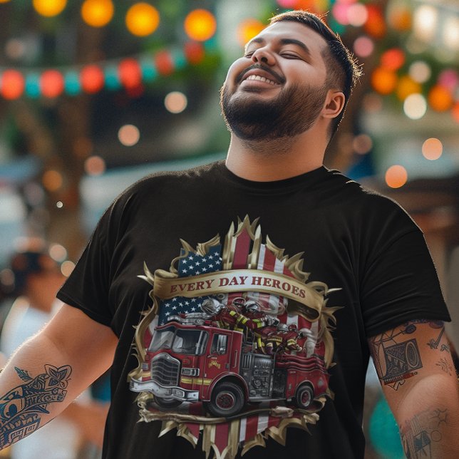 Camiseta Emblem de Bombeiros Americanos (Criador carregado)