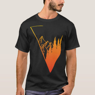 Camiseta Emblem mountain panorama and forest  easy going fa