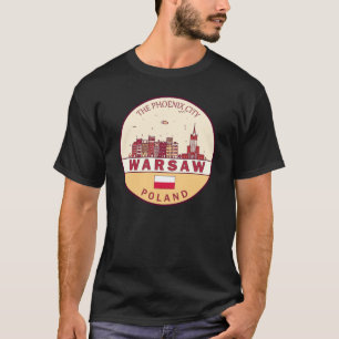 Camiseta Emblem Skyline da Cidade de Varsóvia