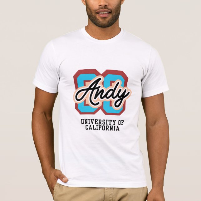 Camiseta Emblema Andy Retro Varsity (Frente)