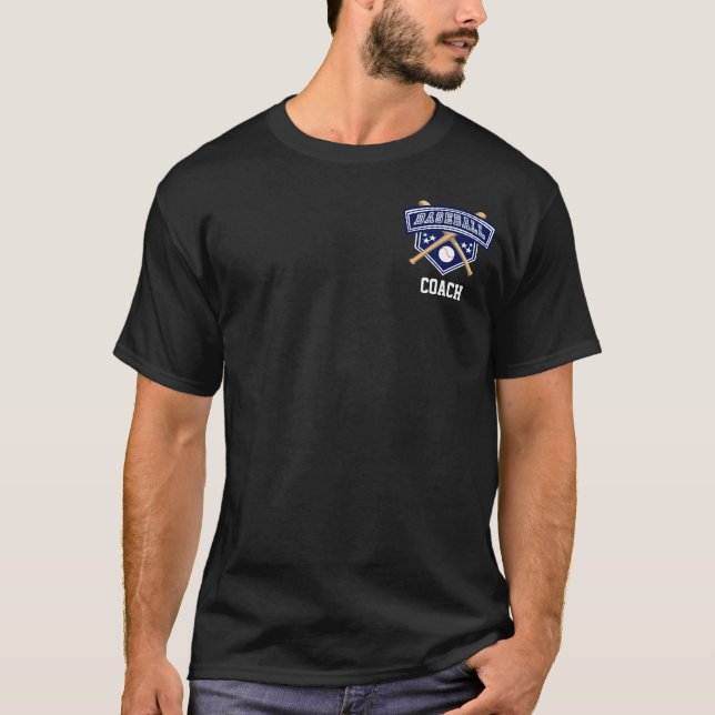 Camiseta Emblema ⚾ baseball em azul e branco Marinho (Frente)