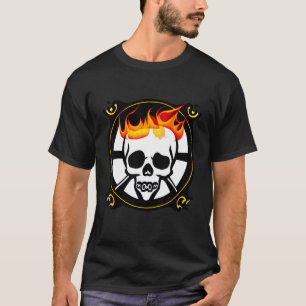 Camiseta Emblema circular emblema de pirata flamejante pret