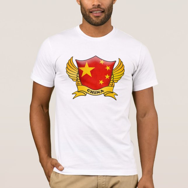 Camiseta Emblema da bandeira da China (Frente)