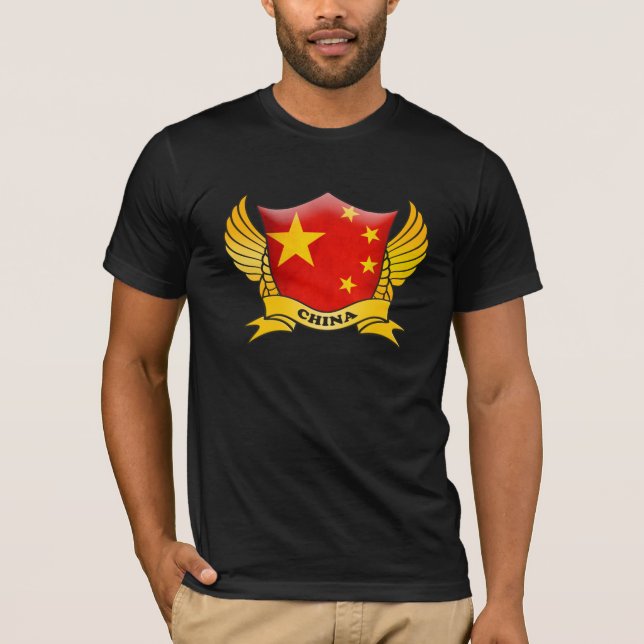 Camiseta Emblema da bandeira da China (Frente)