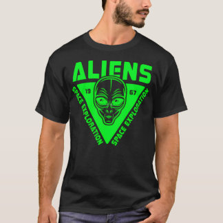 Camiseta Emblema Da Cabeça De alienígena Com Exploração Esp
