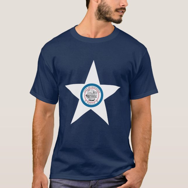 Camiseta Emblema da cidade de Houston, Texas T-Shirt (Frente)